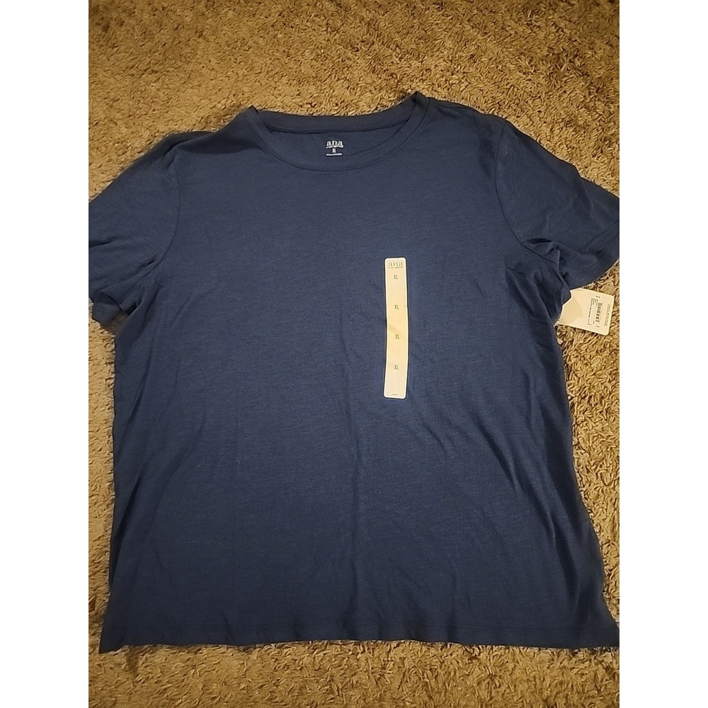 a.n.a New Approach Blue  Round Neck Short Sleeve Top Tee Size XL NWT